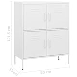 Storage Cabinet White Steel 80 x 35 x 101.5 cm 336143