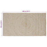Area Rugs Natural and White 100 x 200 cm Jute 42010602