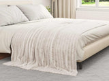 Throw Blankets 6 pcs Cream 200 x 150 cm Fleece 42016898