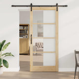 Sliding Door ORKDAL Natural and Black 93 x 211 cm 3331841