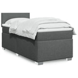 Box Spring Bed with Mattress Dark Grey 100x200 cm Fabric 3285793