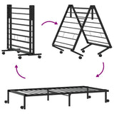 Bed Frame without Mattress Foldable Black 90x200 cm Steel 4103960