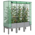 ZNTS Raised Bed with Greenhouse Cover Rattan Look 120x40x140 cm 4015862