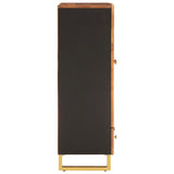 Highboard Brown and Black 60x33.5x100 cm Solid Wood Mango 356813