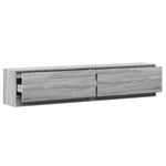 TV Wall Cabinet with LED Grey Sonoma 180x31x38 cm 3307952