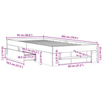 Bed Frame without Mattress White 90x200 cm Engineered Wood 3295492