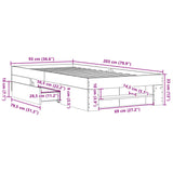 Bed Frame without Mattress White 90x200 cm Engineered Wood 3295492