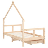 Kids Bed Frame with Drawers 80x160 cm Solid Wood Pine 834543
