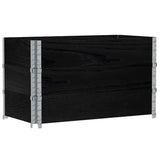 Pallet Collars 3 pcs Black 100x50 cm Solid Wood Pine 3295371