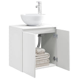 Wall-Mounted Sink Vanity High Gloss White 49.5 x 35 x 63 cm 890386
