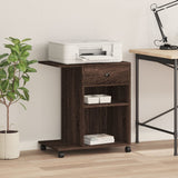 Printer Stand with Wheels Brown Oak 60x40x68.5 cm 840645