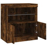 Sideboard with LED Lights Smoked Oak 60x37x67 cm 836655