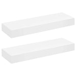 Floating Wall Shelves with Drawers 2 pcs White 80 cm 276002
