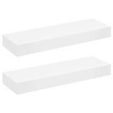 Floating Wall Shelves with Drawers 2 pcs White 80 cm 276002