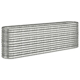 Garden Raised Bed Galvanised Steel 224x40x68 cm Silver 318902