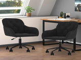 Dining Chair with Wheel 2 pcs Black 55 x 59.5 x 77 cm Velvet 3415418