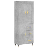 Highboard Concrete Grey 69.5x34x180 cm Engineered Wood 3199797