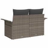 Garden Sofa with Cushion Grey 141 x 62 x 69cm Poly Rattan 42006704