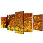 Canvas Wall Print Set Maple 200 x 100 cm 241577