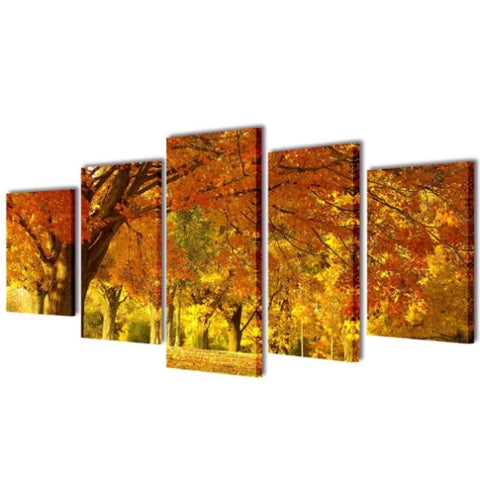 Canvas Wall Print Set Maple 200 x 100 cm 241577