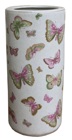 Ceramic Umbrella Stand, Butterfly Design CHA722