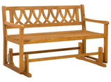 Garden Glider Bench Natural 110 x 59 x 97 cm Solid Acacia Wood 42028080