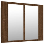 ZNTS LED Mirror Cabinet Brown Oak 60x12x45 cm Engineered Wood 822843