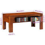 ZNTS Coffee Table 90x50x40 cm Solid Wood Acacia 4016486