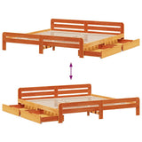Bed frame without Mattress Wax Brown 180x200 cm Super King Solid Wood Pine 3309031