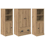 Highboard with Drawer 3 pcs Artisan Oak Engineered Wood 3402675