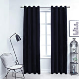 Blackout Curtains with Rings 2 pcs Velvet Black 140x225 cm 134489