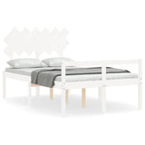 Senior Bed without Mattress White 120x200 cm Solid Wood 3195542