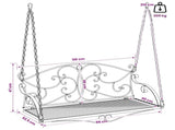 Swing Bench Steel 110 x 52.5 x 47 cm Antique White 42038698