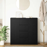 Sideboard with Drawers Black Oak 100.5x35x98.5 cm Engineered Wood 3328454