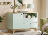 HOMCOM Sideboard Storage Cabinet, 80 cm Buffet Cabinet with 2 Drawers, Open Compartment, Adjustable T3398P555023
