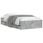 Bed Frame with Drawers without Mattress Concrete Grey 90x190 cm Single 3207325