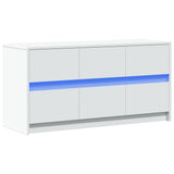 TV Cabinet with LED White 100x34x50 cm Engineered Wood 852215