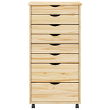 Rolling Cabinet with Drawers MOSS Clear Varnish Solid Pine wood 42032403