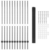 Welded Wire Fence with Post 25 x 1.4 m PVC-Coated Steel 3336608