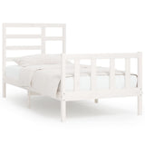 Bed Frame without Mattress White 90x200 cm Solid Wood Pine 3107599