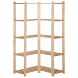 5-Tier Storage Corner Rack 82.5x82.5x170 cm Solid Pinewood 327323