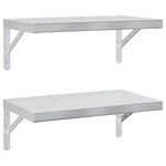Wall Shelves 2 pcs 50x30 cm Silver Stainless Steel 3214509
