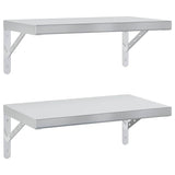 Wall Shelves 2 pcs 50x30 cm Silver Stainless Steel 3214509