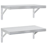 Wall Shelves 2 pcs 50x30 cm Silver Stainless Steel 3214509