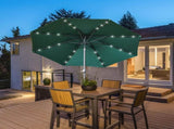 2.7m Patio Garden Umbrella Outdoor Parasol with Tilt Crank and 24 LEDs Lights T3398P324026