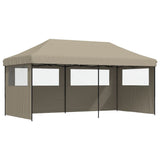 ZNTS Foldable Party Tent Pop-Up with 3 Sidewalls Taupe 4004946