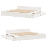 Bed Frame without Mattress White 180x200 cm Super King Solid Wood Pine 3301695