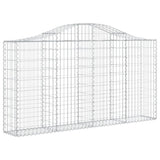 Arched Gabion Baskets 2 pcs 200x30x100/120 cm Galvanised Iron 3145430