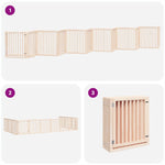 Dog Gate with Door Foldable 12 Panels 960 cm Poplar Wood 3155672