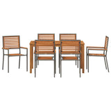 Garden Dining Set 7 pcs Grey Solid Acacia Wood 3365539